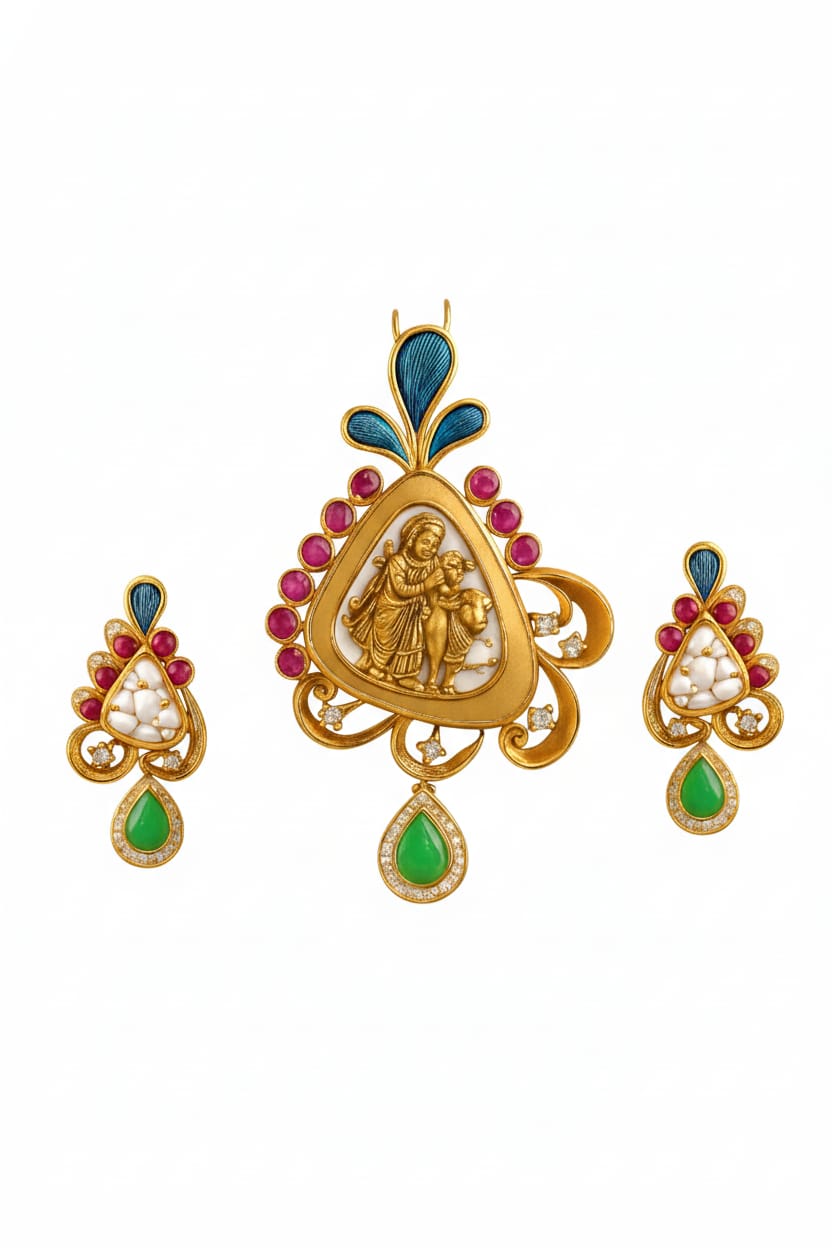 Divine Enamel Ear Rings Set